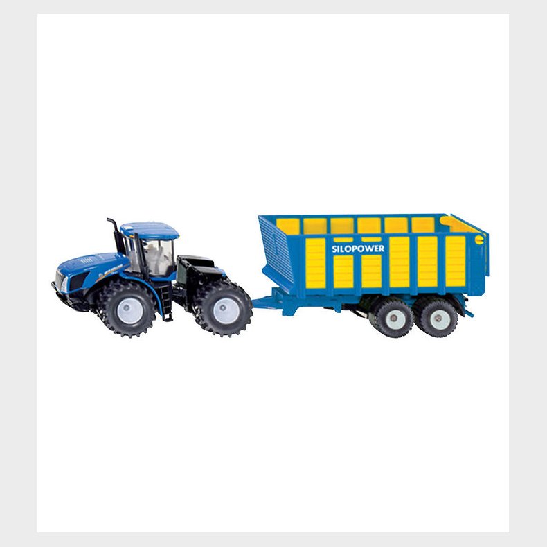 Siku Traktor m. Silagevogn - New Holland T9.560 - Bl�