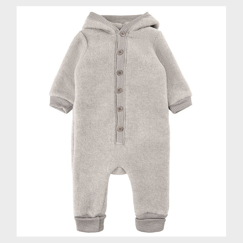 Mikk-Line Kredragt m. Htte - Uld - Melange Offwhite