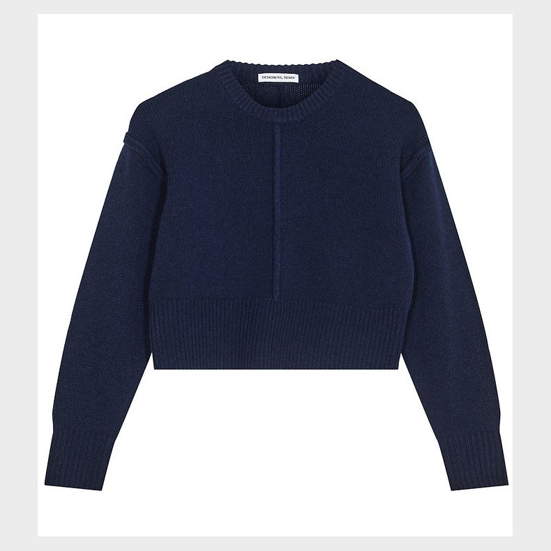 Designers Remix Bluse - Uld - Carmen Cropped - Navy