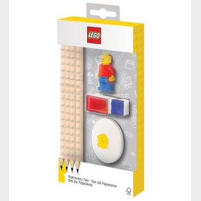 LEGO® Stationery Blyants�t - 8 Dele - R�d/Bl� m. Minifigur