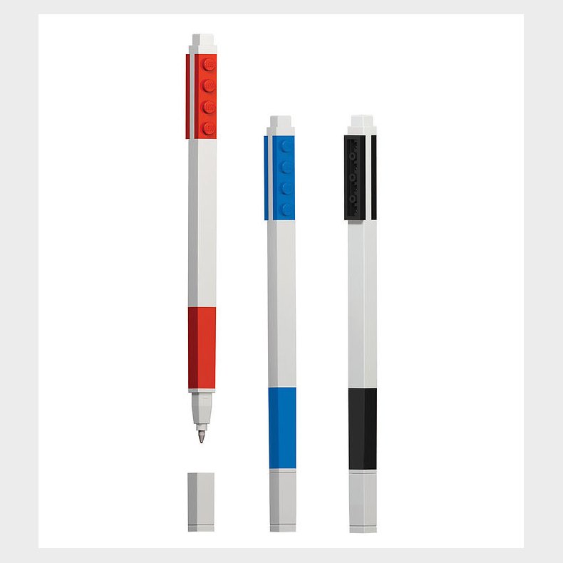 LEGO® Stationery Gel Pens - 3-pak - Rd/Bl/Sort