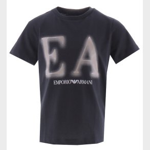 Emporio Armani T-shirt - Navy/Beige m. Print