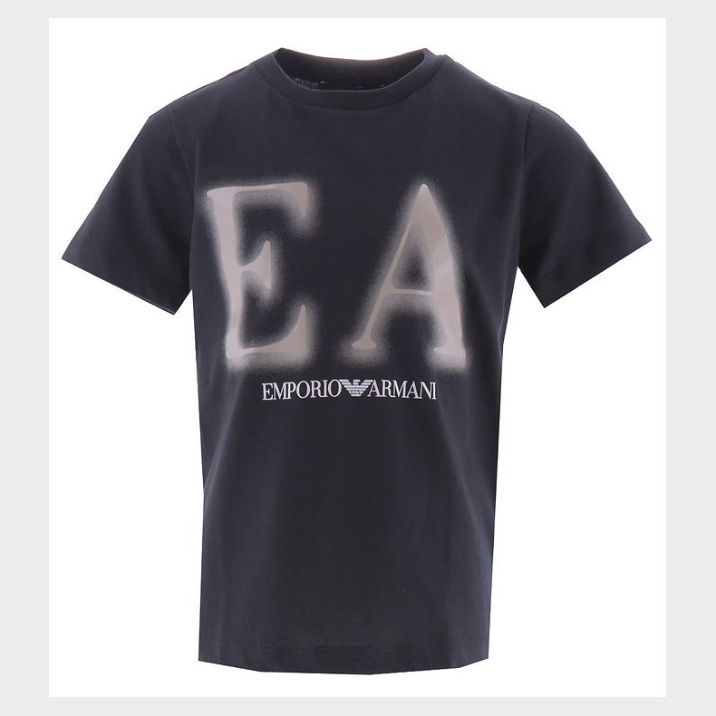 Emporio Armani T-shirt - Navy/Beige m. Print