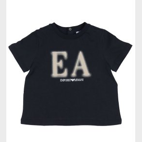 Emporio Armani T-shirt - Navy/Beige m. Print