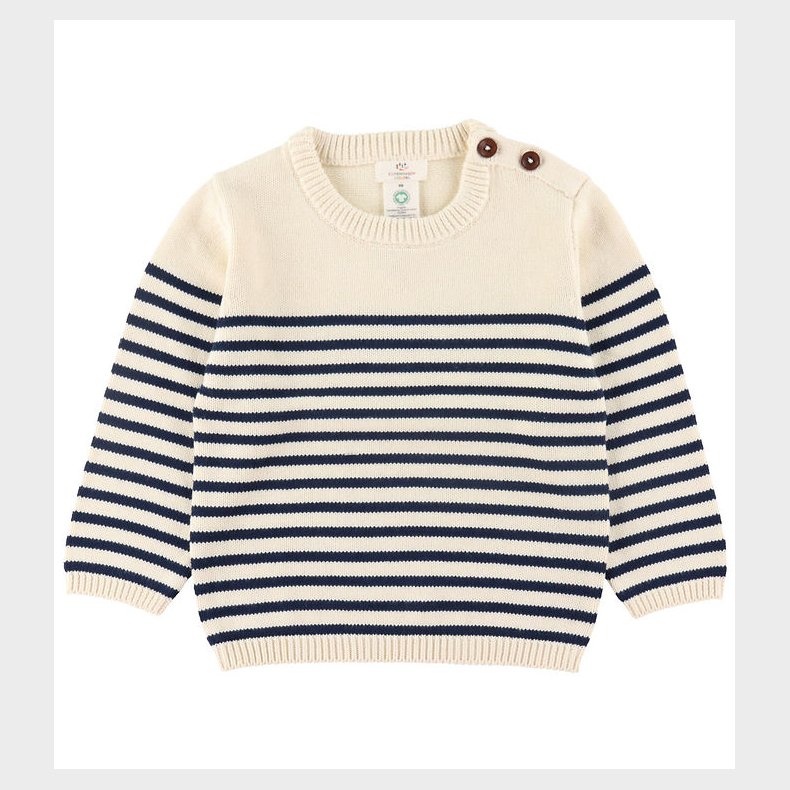 Copenhagen Colors Bluse - Strik - Cream Navy Combi