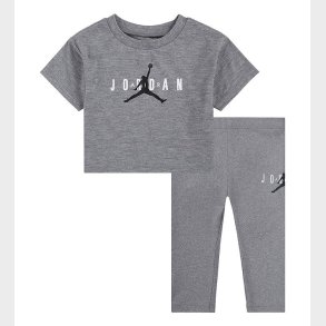Jordan T-Shirt/Leggings - Grmeleret m. Logo