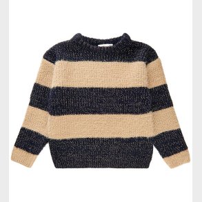 The New Bluse - Strik - TnIsalina - Black Beauty/Beige m. Kobber