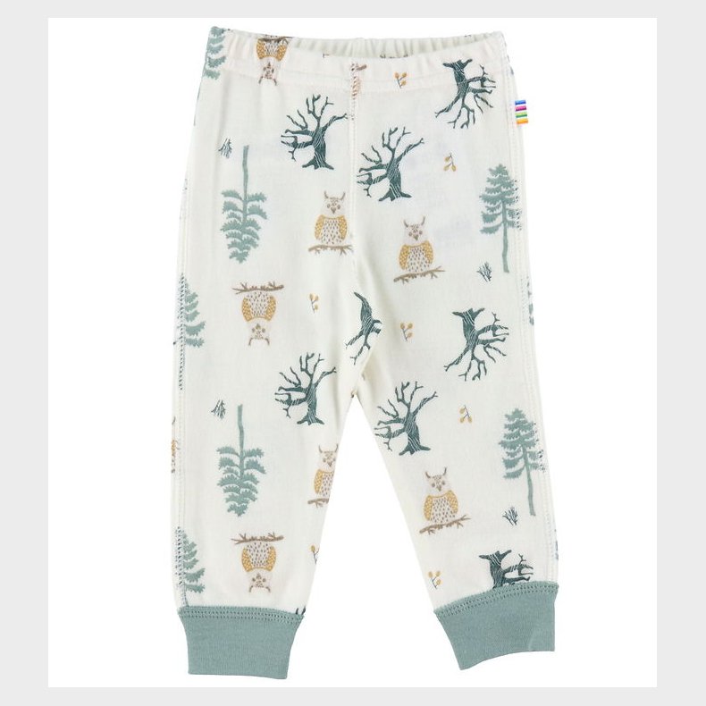 Joha Leggings - Uld/Bambus - Offwhite m. Skov