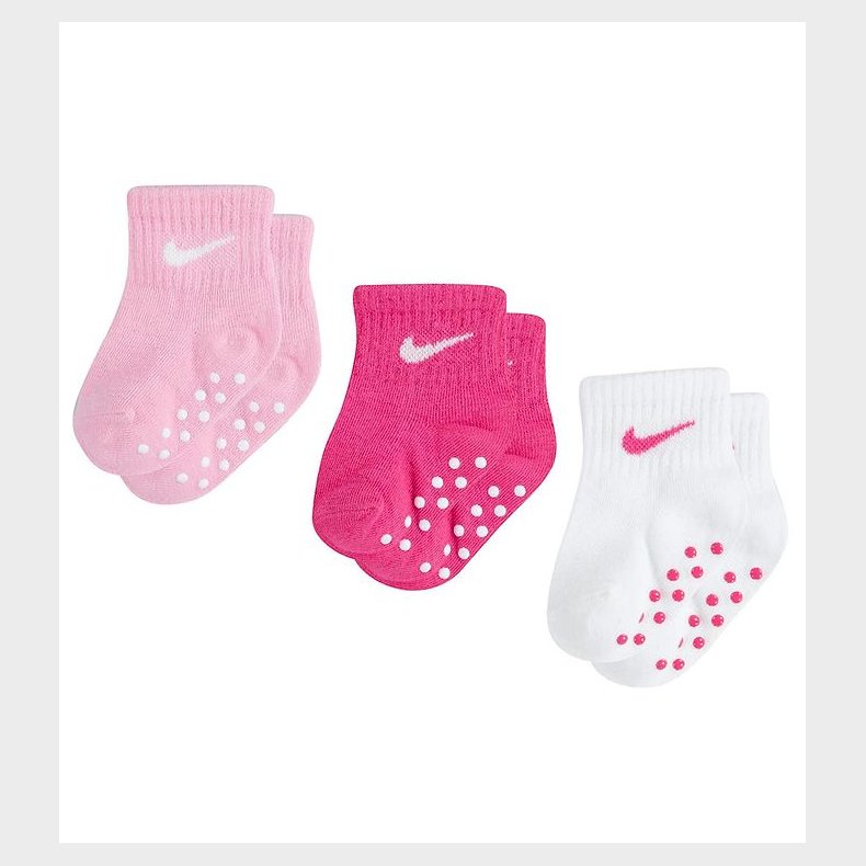 Nike Strmper - 3-pak - Dark Hyper Pink/Rsa/Hvid