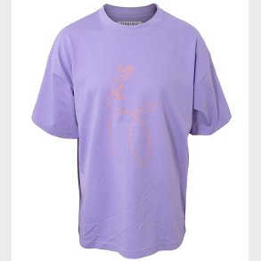 Hound T-shirt - Oversized - Lilac m. Print