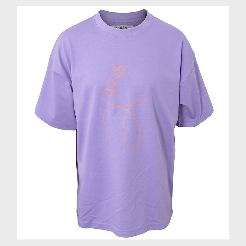 Hound T-shirt - Oversized - Lilac m. Print