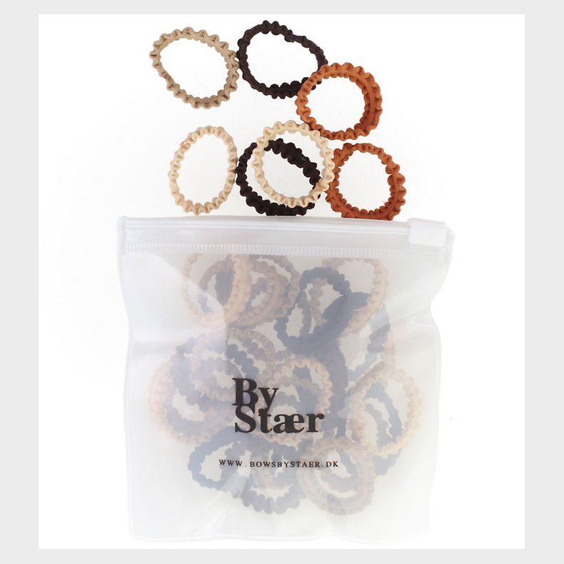 By Str Mini Hrelastikker - 50 Stk. - Mix 11 - Brun