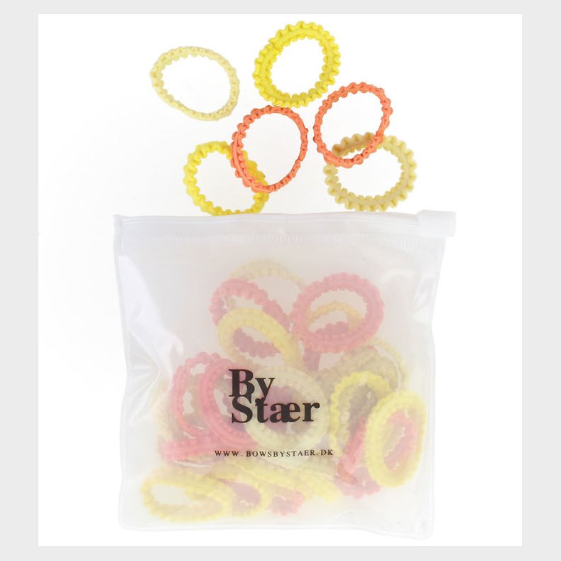 By Str Mini Hrelastikker - 50 Stk. - Mix 12 - Gul/Fersken