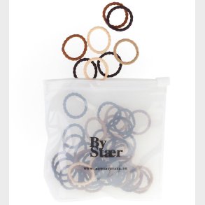 By Str Mini Hrelastikker - 50 Stk. - Mix 15 - Brun/Beige/