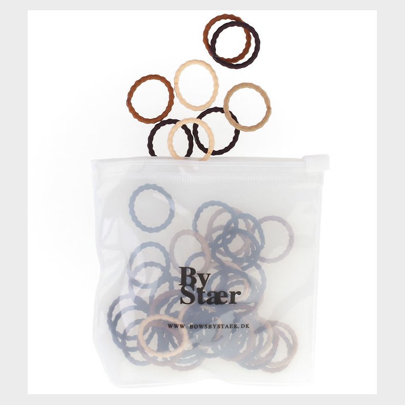 By Str Mini Hrelastikker - 50 Stk. - Mix 15 - Brun/Beige/