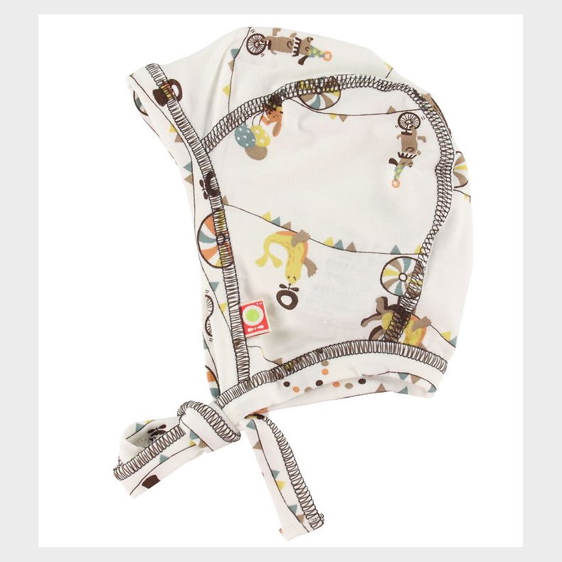 Katvig Babyhjelm - Bambus - Hvid m. Cirkusprint