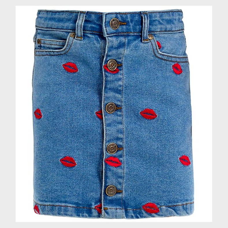 The New Nederdel - Denim - TnLips - Medium Blue/Rd m. Lber