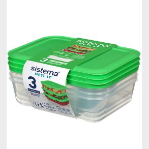 Sistema Opbevaringsbokse - 3-pak - Nest It - 1 l - Grn