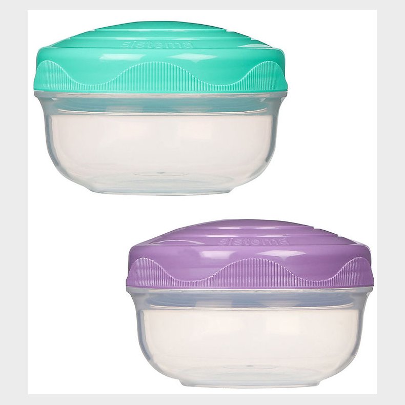 Sistema Beholdere - 2-pak - Portionpod - 210 ml - Turkis/Lilla