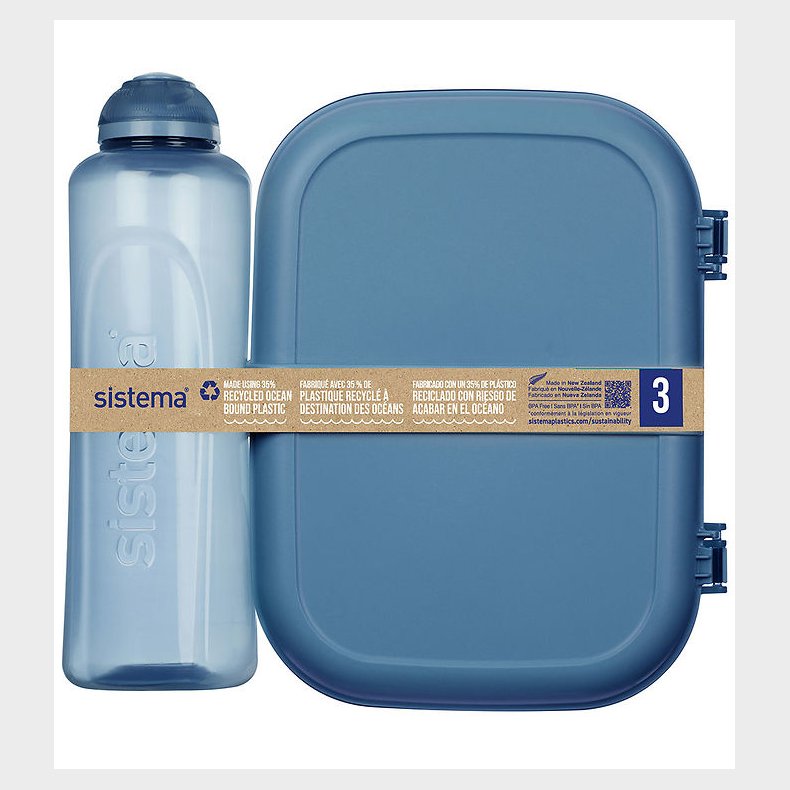 Sistema Madkasse m. Drikkedunk - 1,1 l/480 ml - Mountain Blue