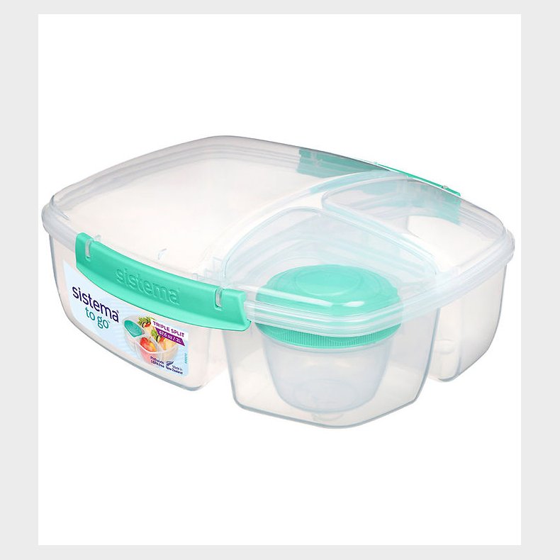 Sistema Madkasse m. Beholder - Triple Split Lunch - 2 l - Turkis