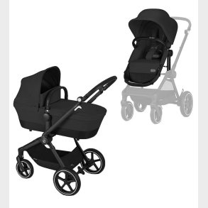 Cybex Klapvogn/Barnevogn - Eos Lux - 2-i-1 - Moon Black