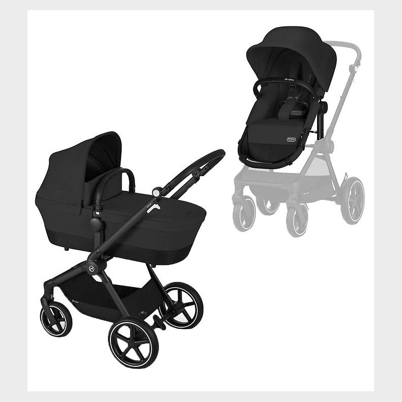 Cybex Klapvogn/Barnevogn - Eos Lux - 2-i-1 - Moon Black