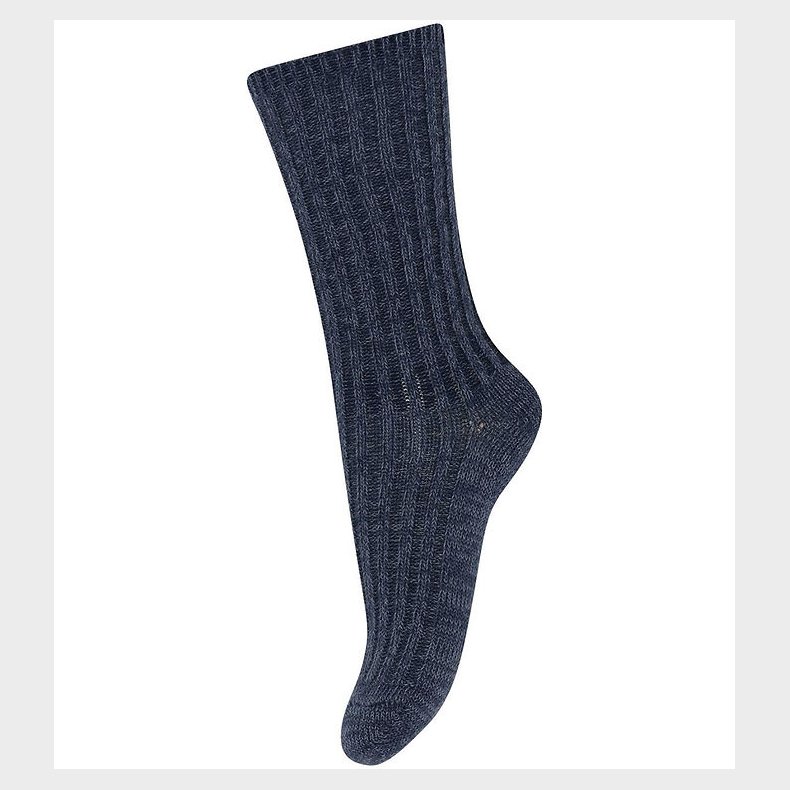 MP Strmper - Uld - Rib - Dark Denim Melange