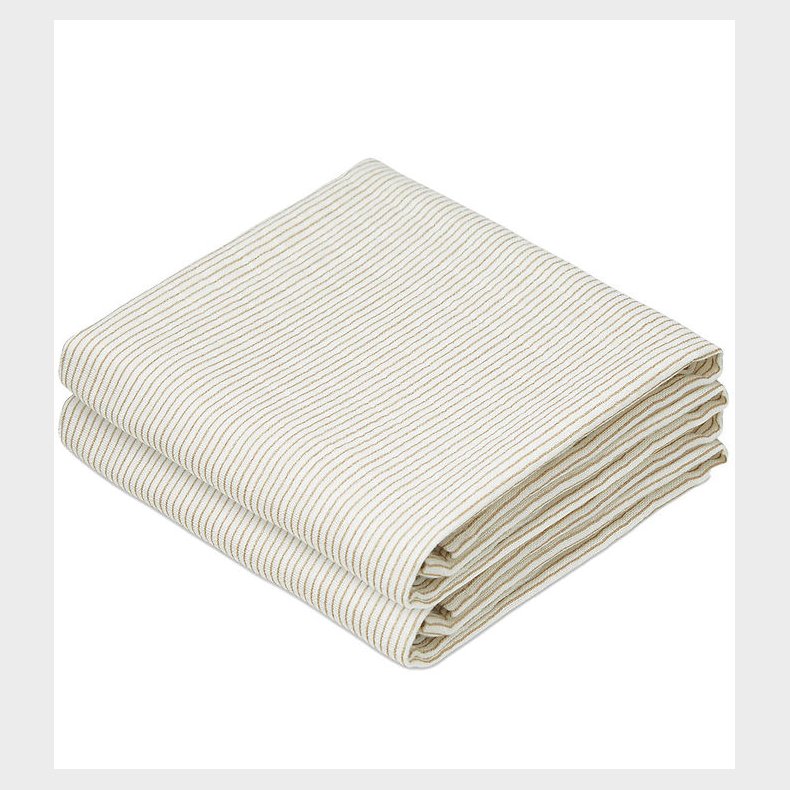 Cam Cam Stofbleer - 70x70 cm - 2-pak - Classic Stripes Camel