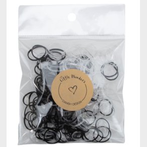 Little Wonders H�relastikker - 200 stk. - Klar/Sort