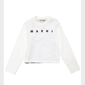 Marni Bluse - Hvid/Grn/Lilla m. Blomster