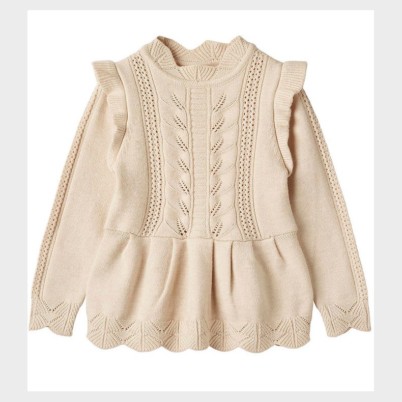 Fliink Bluse - Strik - Viskose - Alilly Peplum - Sandshell