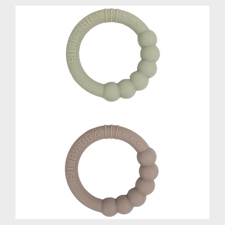 Filibabba Bideringe - Silikone - 2-pak - Warm Grey/Oil Green