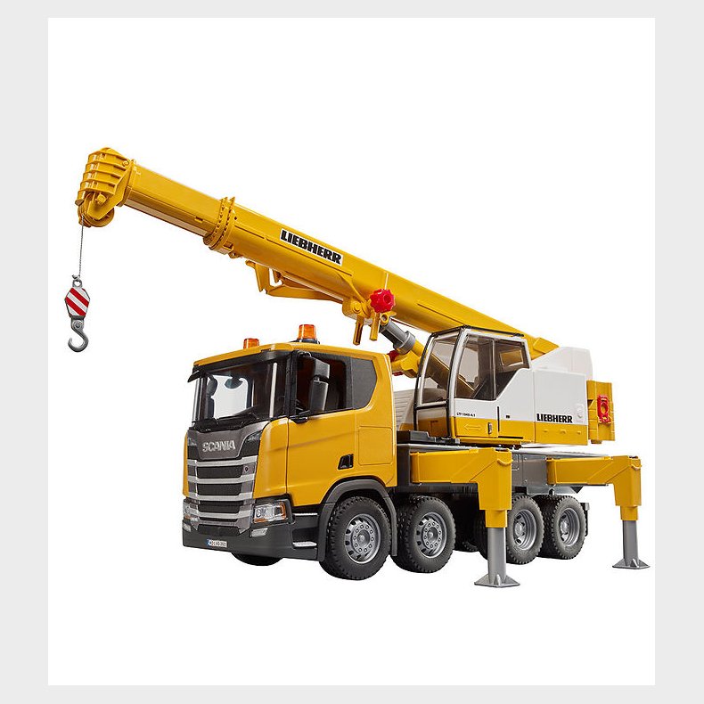 Bruder Arbejdsmaskine - Scania Super 560R Liebherr Kranbil m. Ly