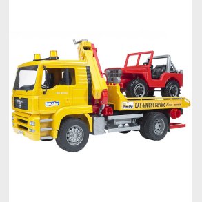 Bruder Lastbil - MAN TGA Vejhlpsbil m. Offroader - 02750