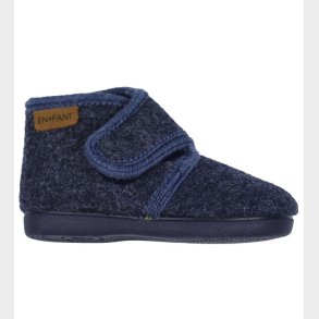 En Fant Hjemmesko - Uld - Navy Melange