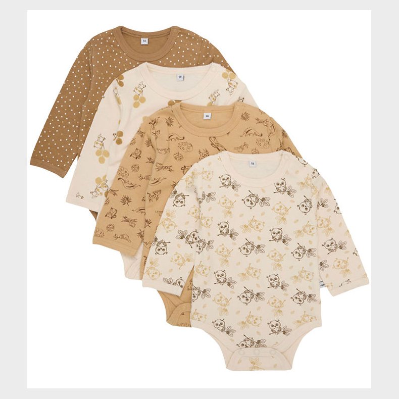 Pippi Baby Body l/ - 4-pak - Whitecap Grey