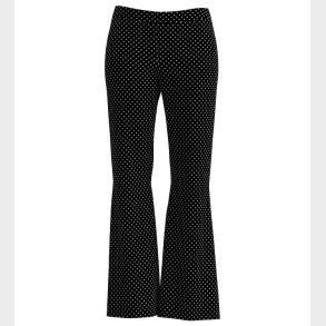 Grunt Bukser - Velour - Liexlip - Sort m. Slv Prikker