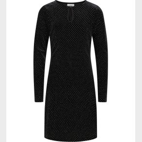 Grunt Kjole - Velour - Tuam - Sort m. Slv Prikker