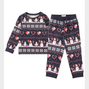 Jule-Sweaters Nattj - Julehjerte Pyjamas - Navy