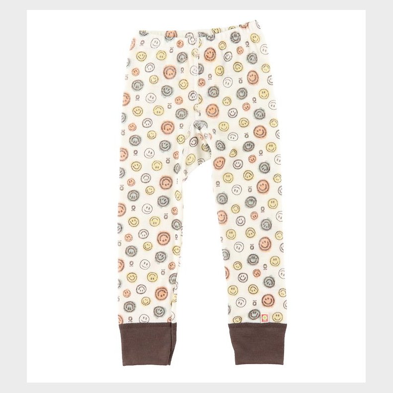 Katvig Leggings - Uld - Hvid m. Smiley