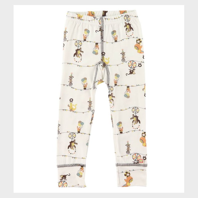Katvig Leggings - Bambus - Hvid m. Cirkusprint