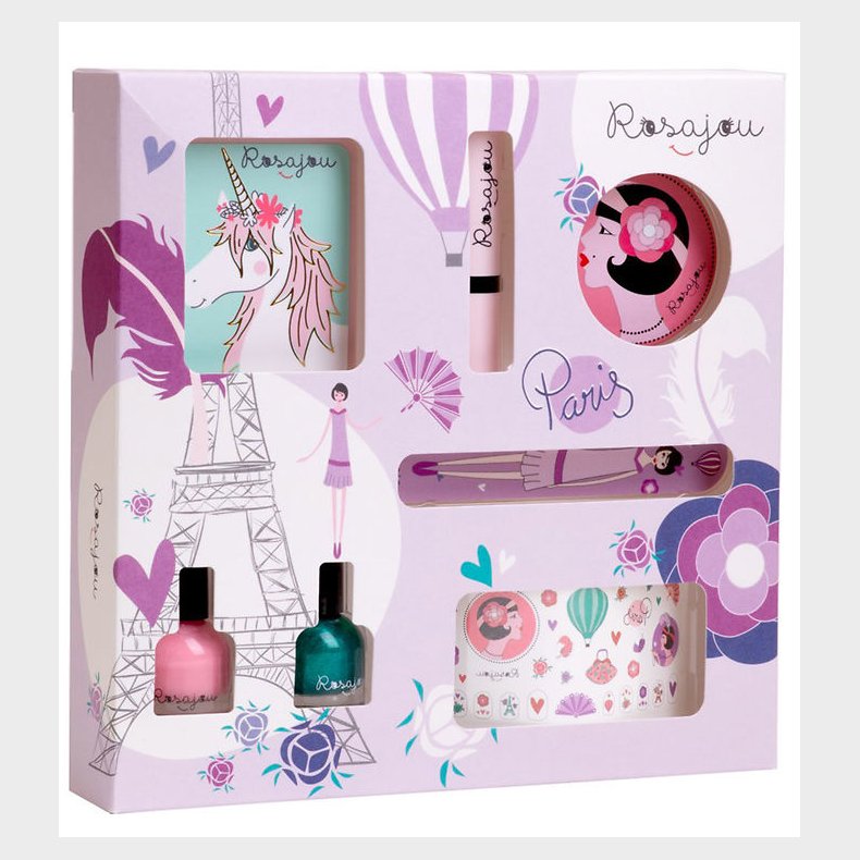 Rosajou Sminkest - Blush/Lbestift/Neglelak m.m. - 7 Dele