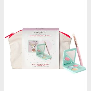 Rosajou Sminkest - jenskygge mm. - 4 Dele - Bl/Grn/Guld/Ros