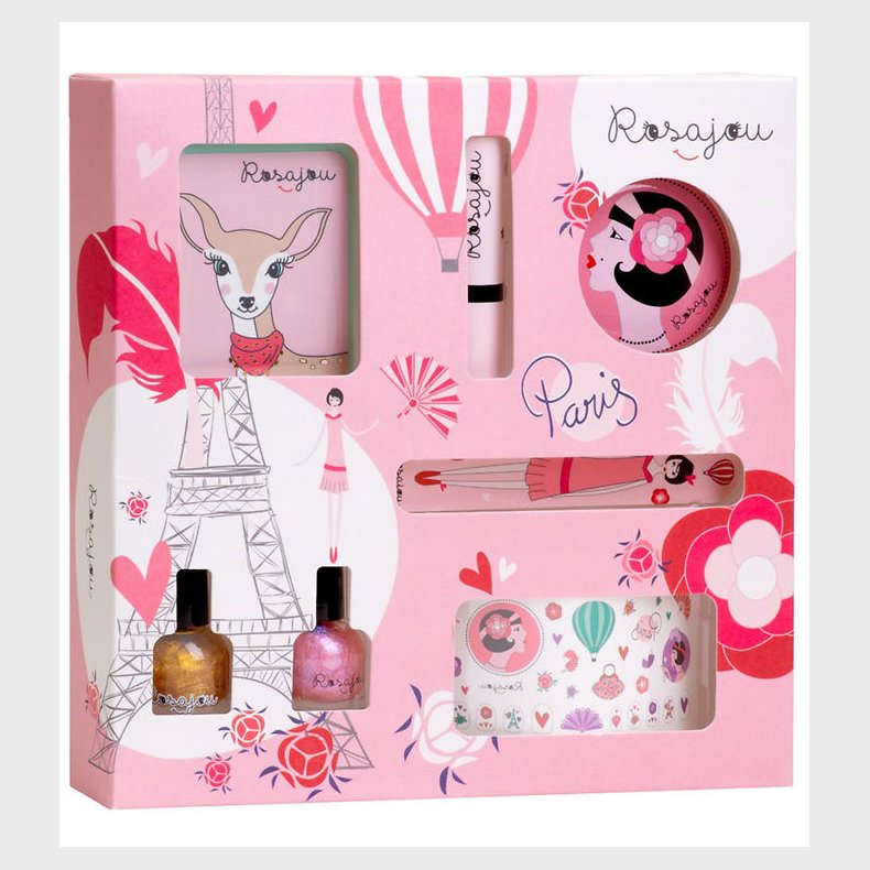 Rosajou Sminkest - jenskygge/Lbestift/Neglelak m.m. - 7 Dele