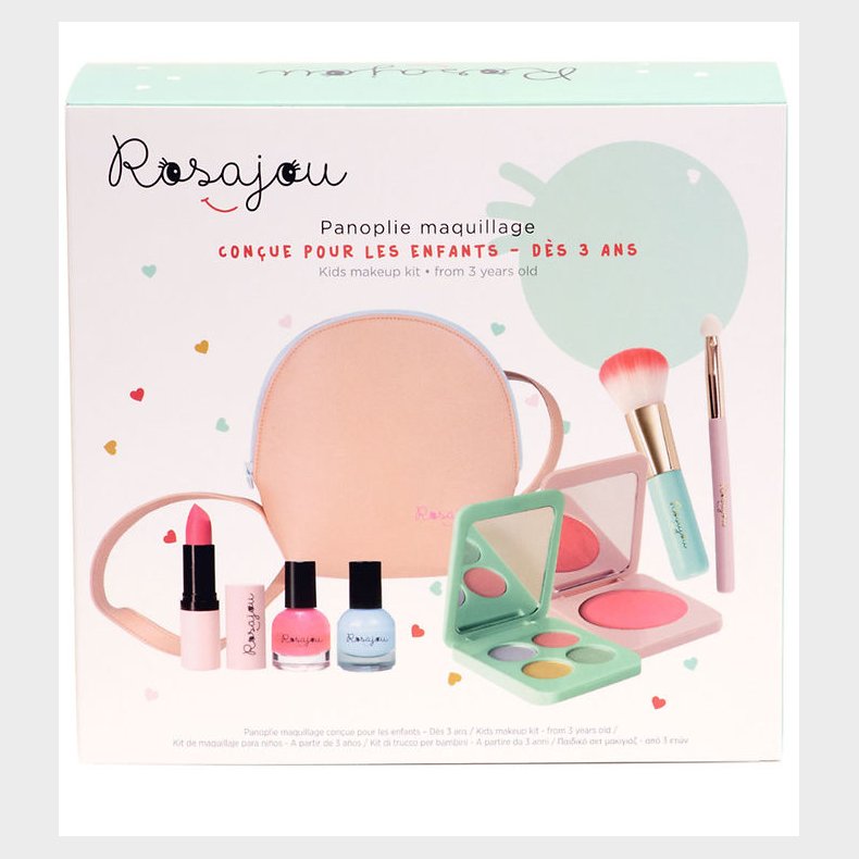 Rosajou Sminkest - Blush/Lbestift/Neglelak m.m. - 9 Dele