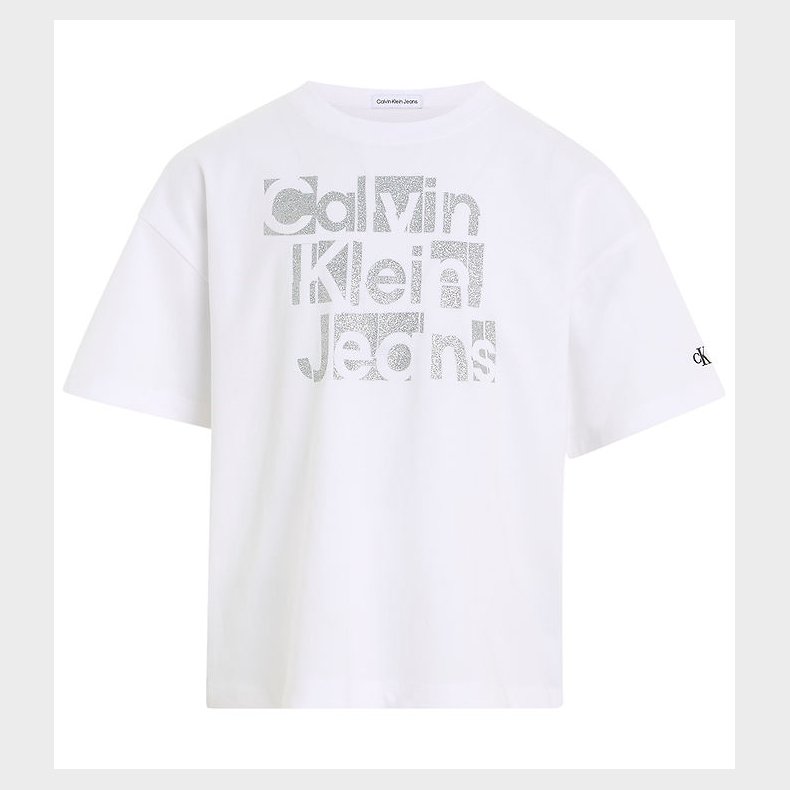 Calvin Klein T-shirt - Metallic CKJ Boxy - Bight White