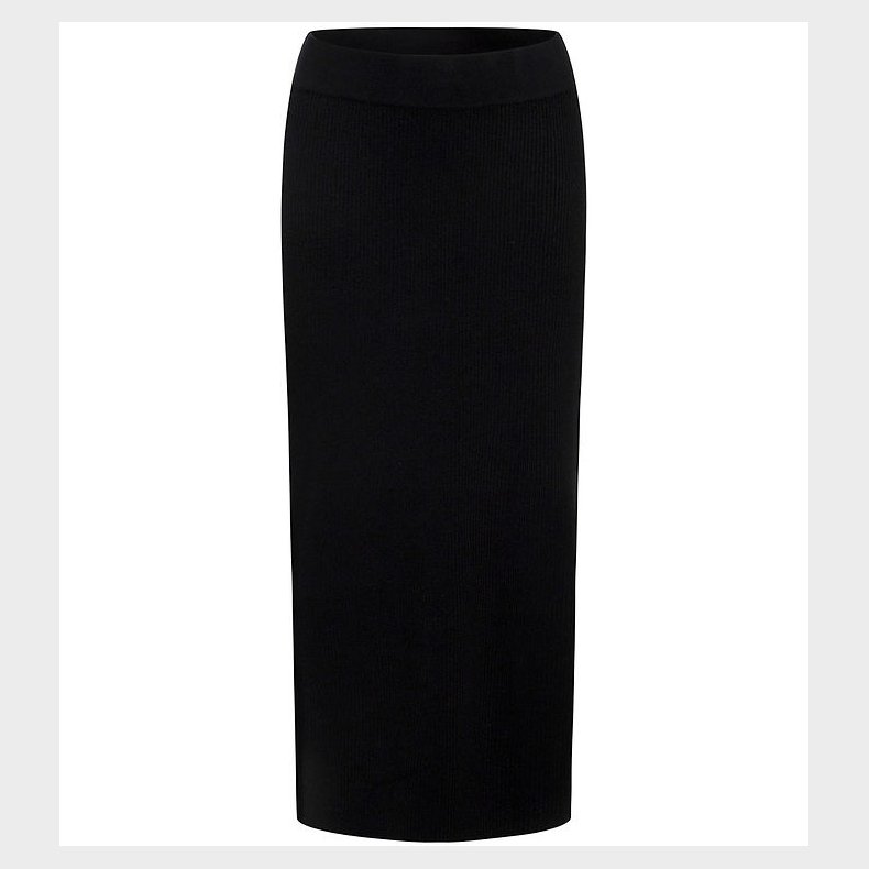 Grunt Nederdel - Rib - Viskose - Elise - Sort