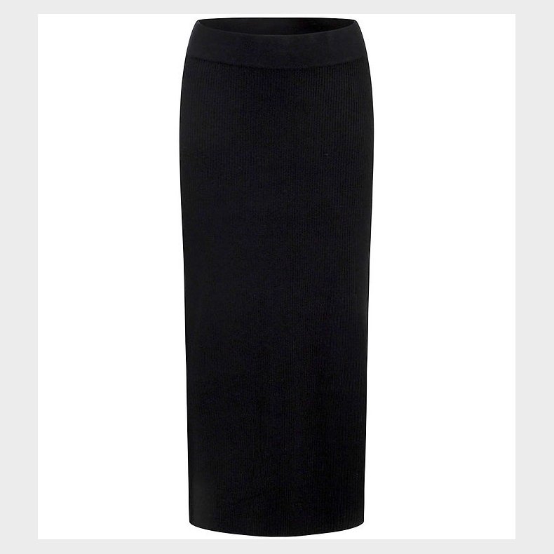 Grunt Nederdel - Rib - Viskose - Elise - Sort