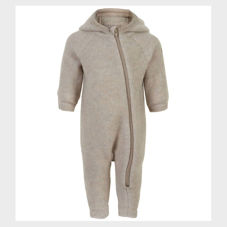 Mikk-Line Kredragt m. Htte - Uld - Melange Offwhite